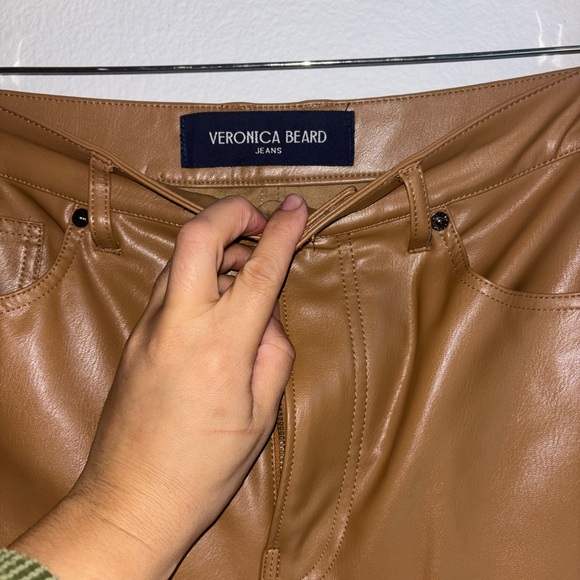 Veronica Beard Camel Leather Pants 31 - Picture 4 of 7